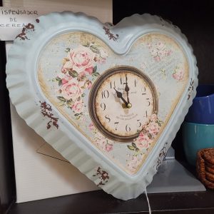 Reloj de Pared - Corazón y Flores