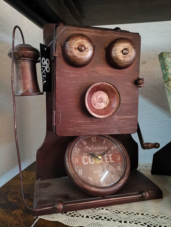 Reloj de pared Teléfono Vintage con Caja de Llaves